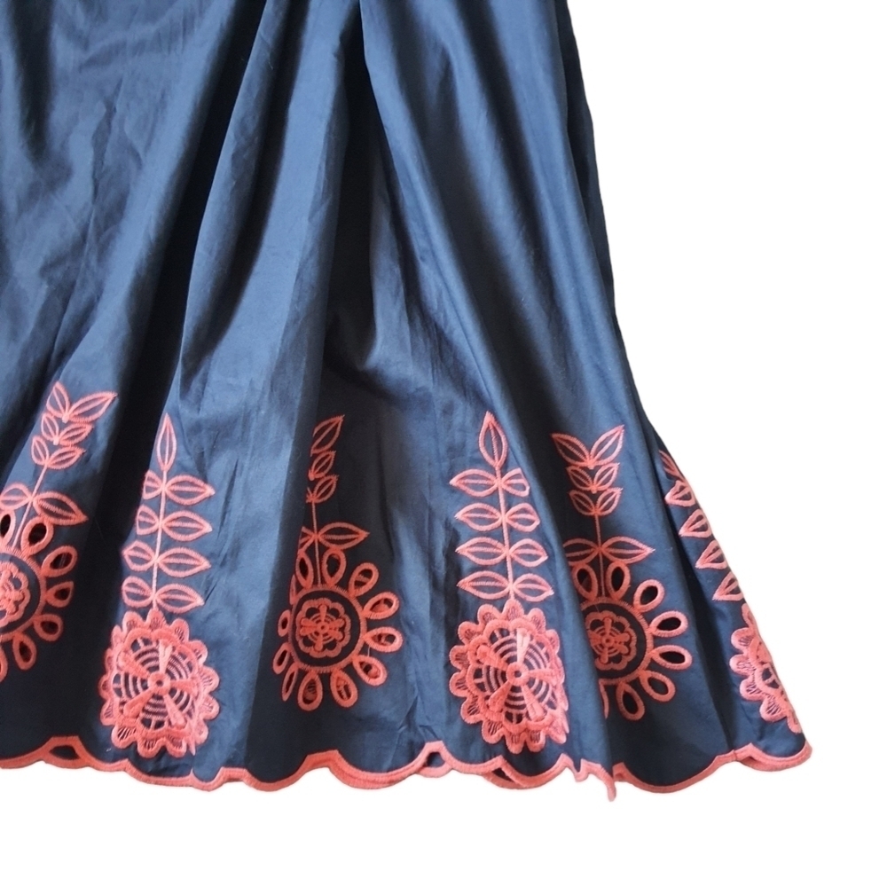 Rachel Roy Embroidered Eyelet Dress Womens 10 Cutout Peakaboo Sweetheart Blue - Picture 2 of 10
